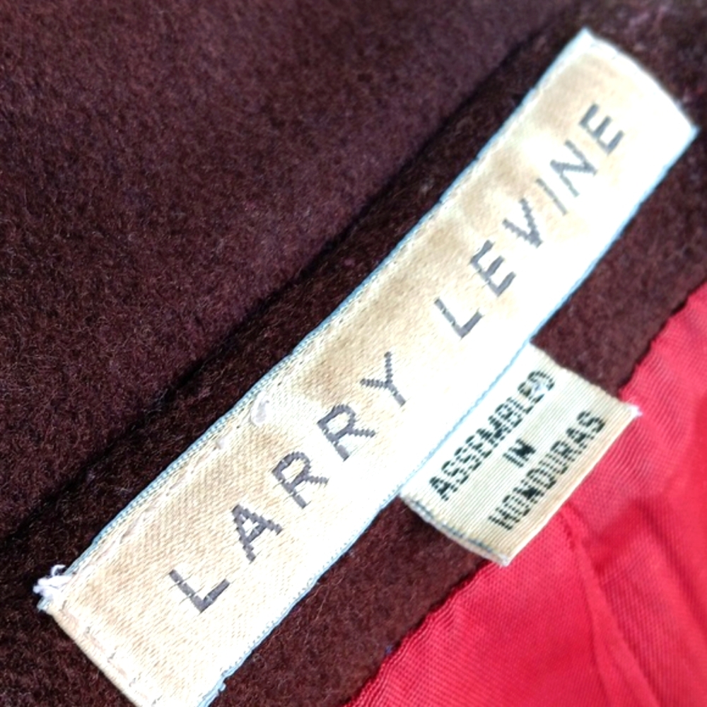Larry Levine Ladies Vintage Pure Wool Double Breasted Pea Coat with Wide Lapels - Picture 14 of 16